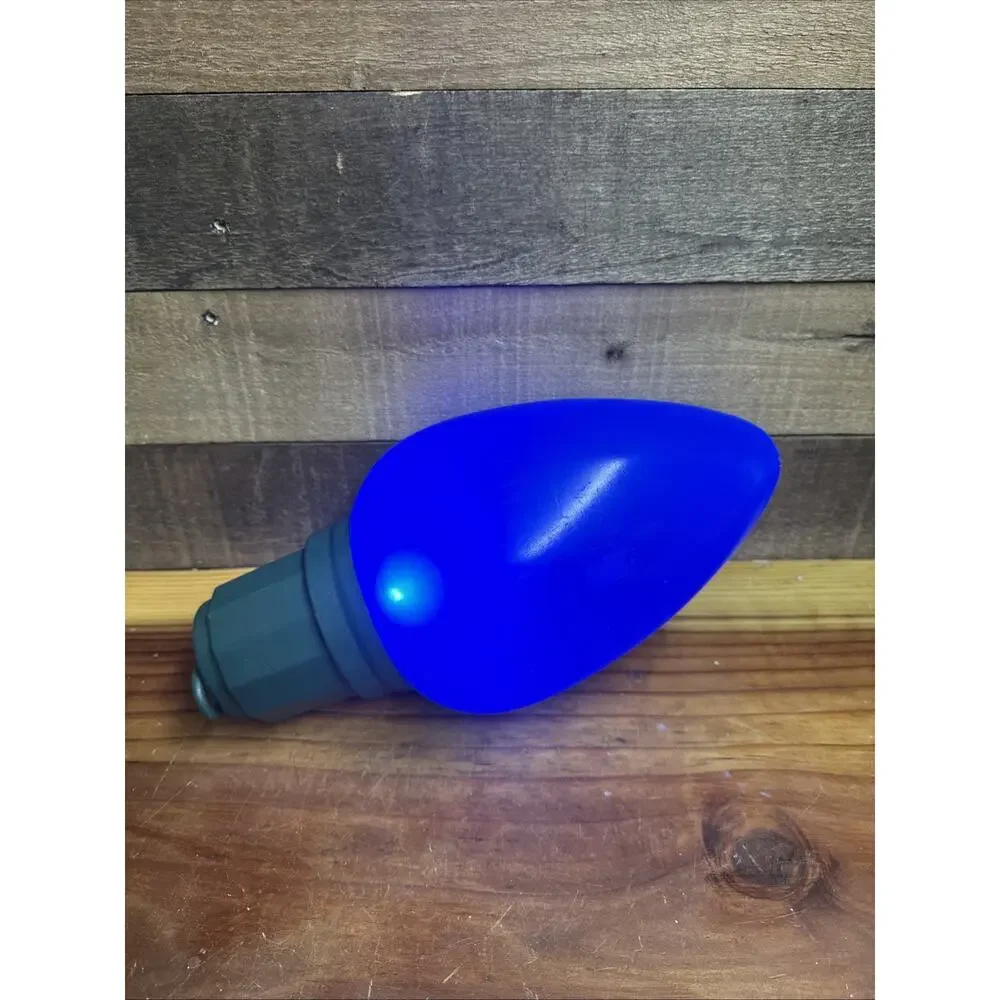 Large 13” Blow Mold Blue Bulb Light LED Holiday Jumbo Christmas Ornament
